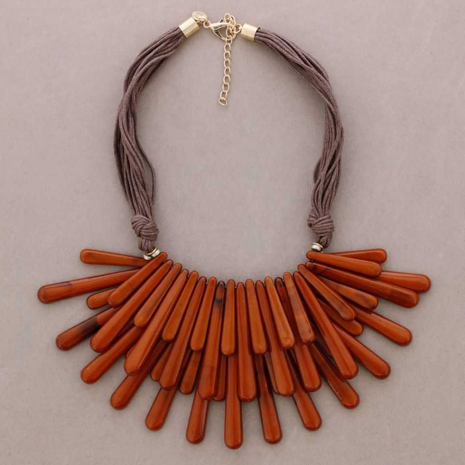 DOUBLE ROW CHOKER WITH RESIN FRINGE