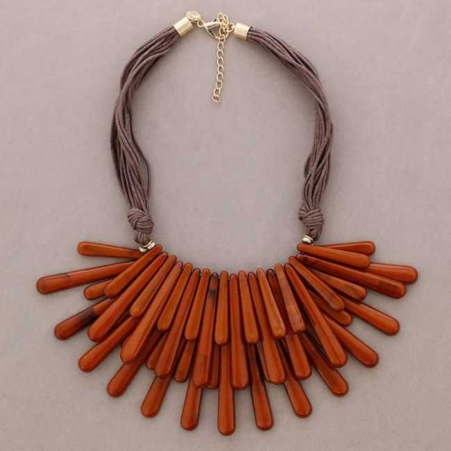 DOUBLE ROW CHOKER WITH RESIN FRINGE