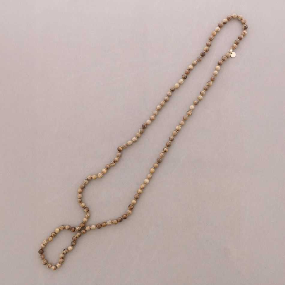 COLLAR LARGO CUENTAS MADERA 120CM