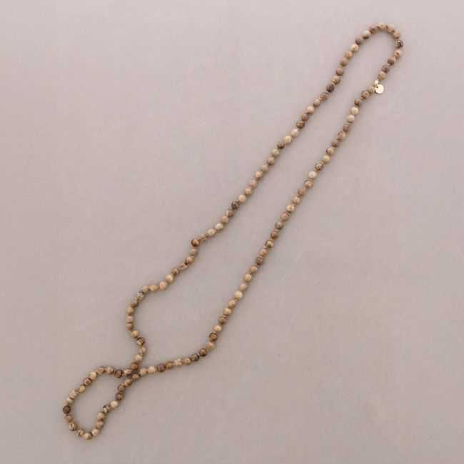 COLLAR LARGO CUENTAS MADERA 120CM