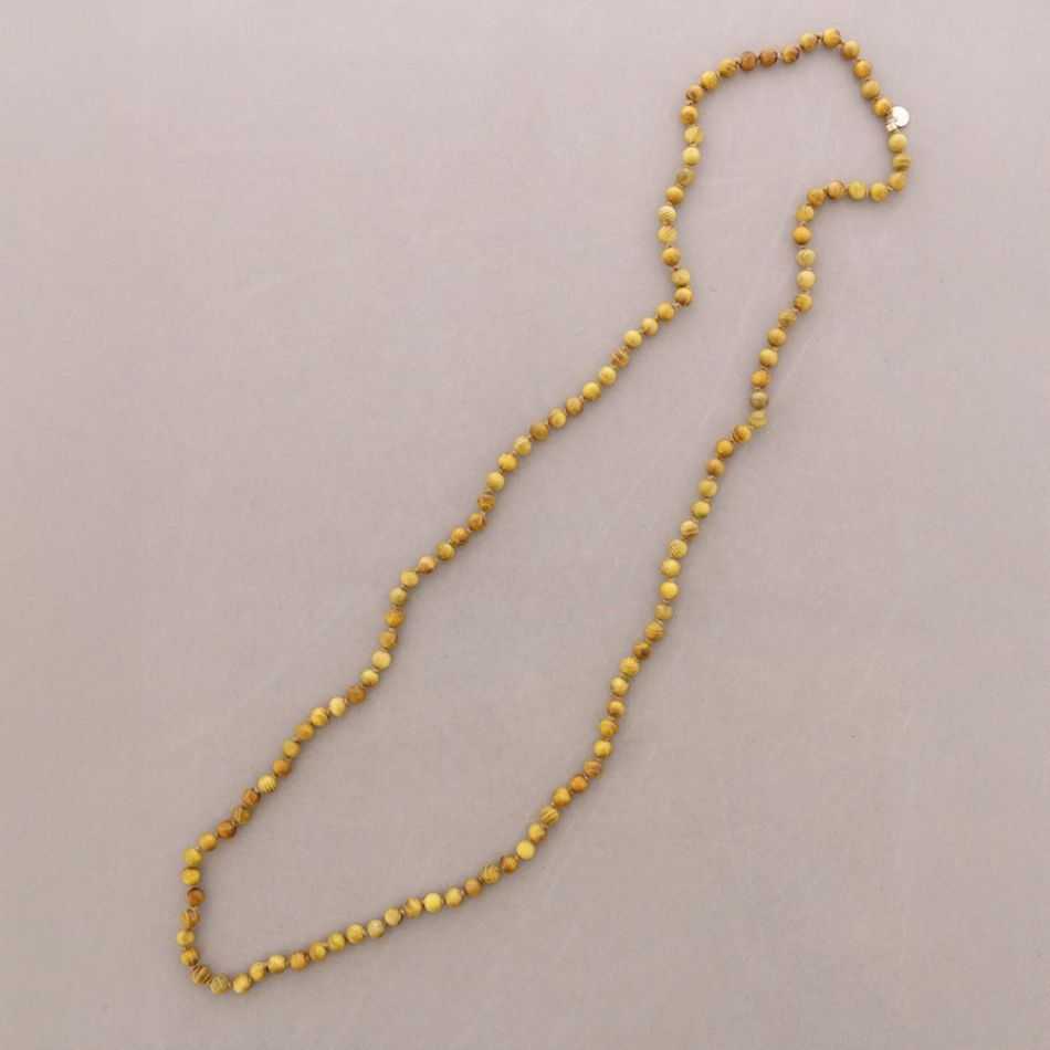 COLLAR LARGO CUENTAS MADERA 120CM