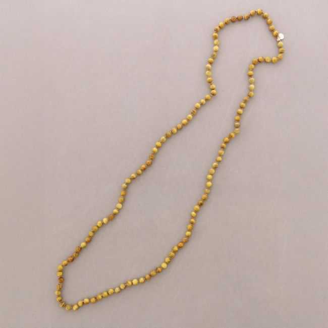 COLLAR LARGO CUENTAS MADERA 120CM