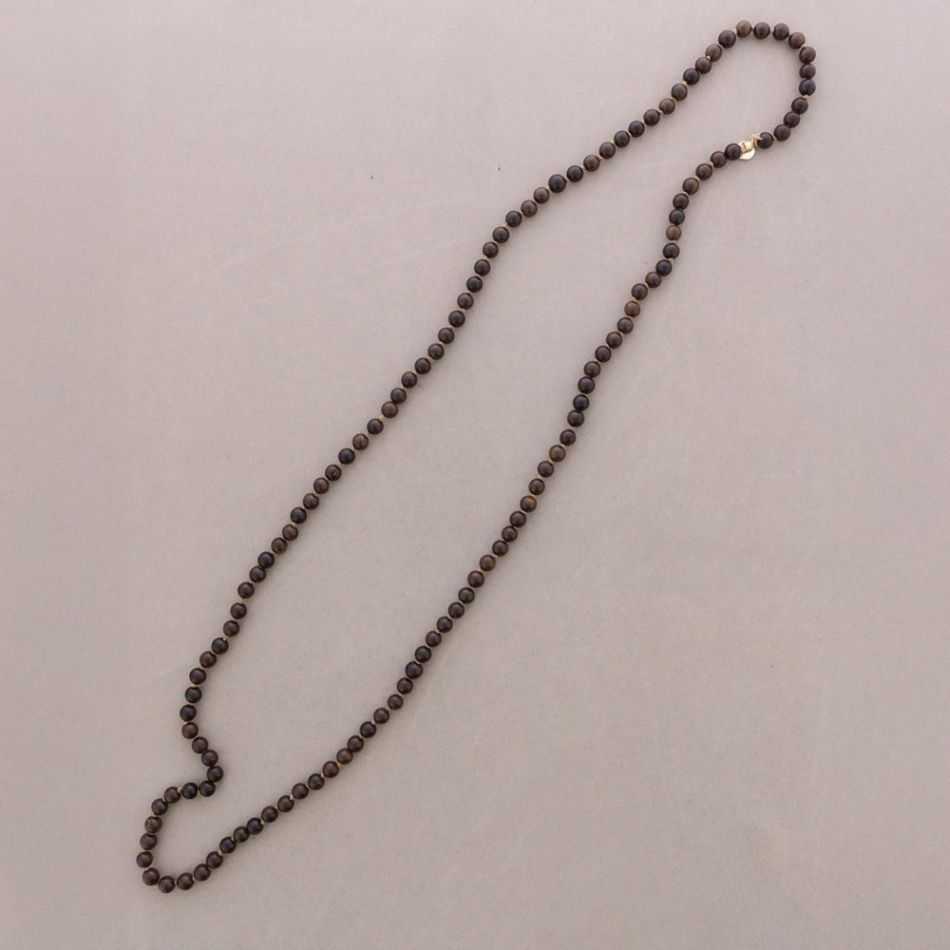 COLLAR LARGO CUENTAS MADERA 120CM