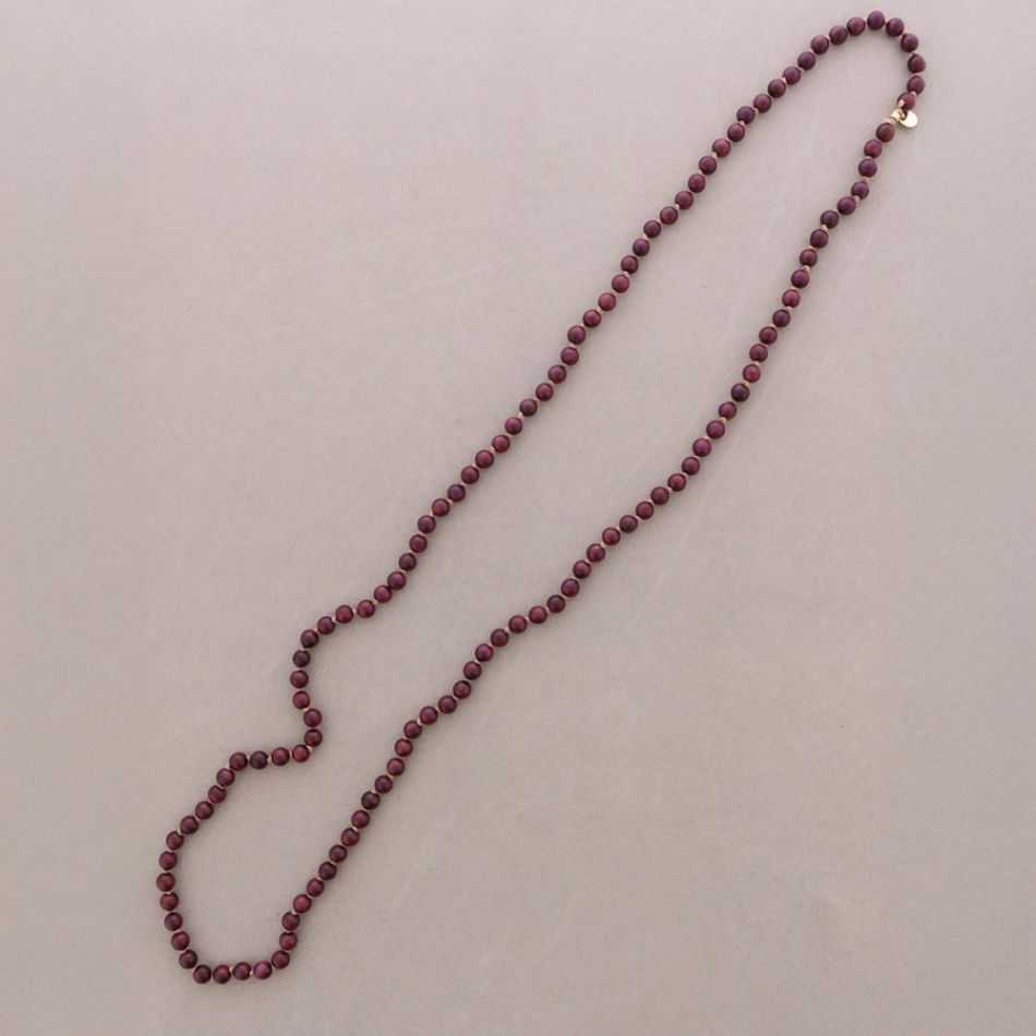 COLLAR LARGO CUENTAS MADERA 120CM
