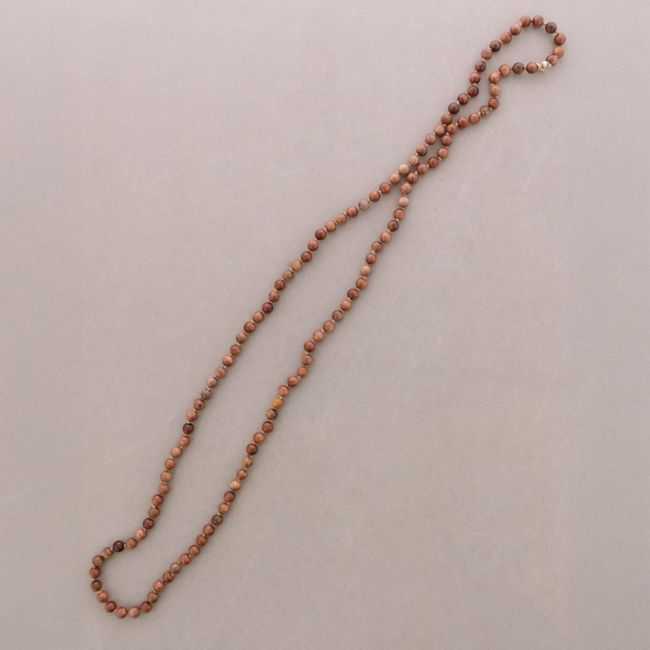 COLLAR LARGO CUENTAS MADERA 120CM