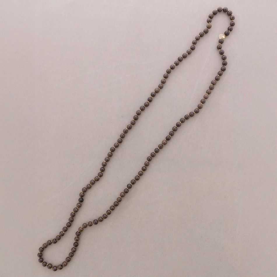 COLLAR LARGO CUENTAS MADERA 120CM