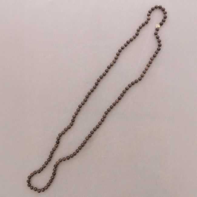 COLLAR LARGO CUENTAS MADERA 120CM