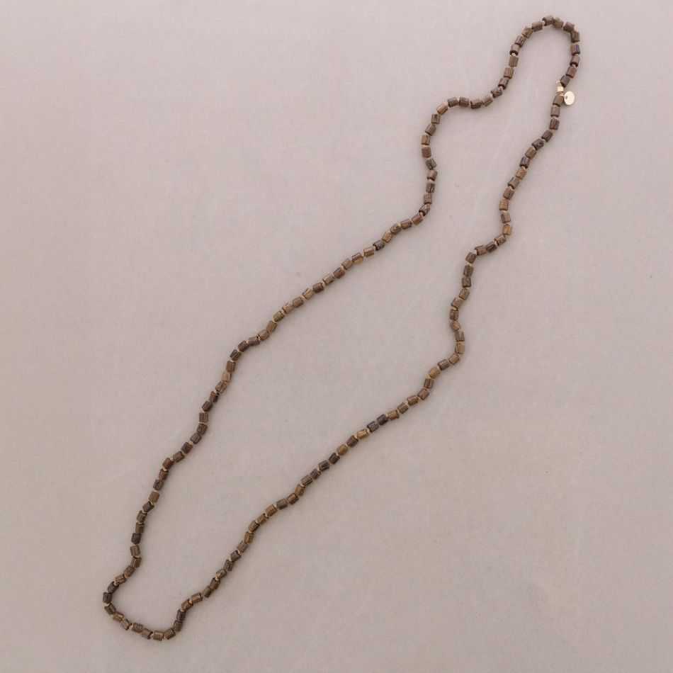 COLLAR LARGO CUENTAS MADERA 120CM