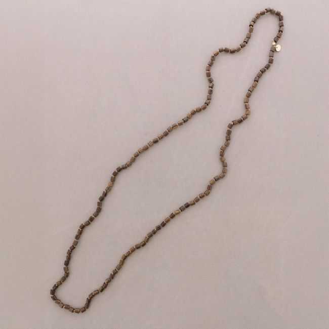 COLLAR LARGO CUENTAS MADERA 120CM