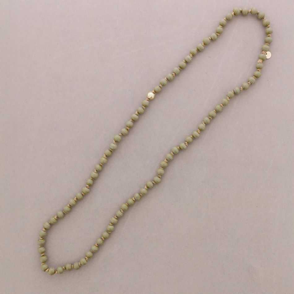 LONG WOODEN BEAD NECKLACE 100CM