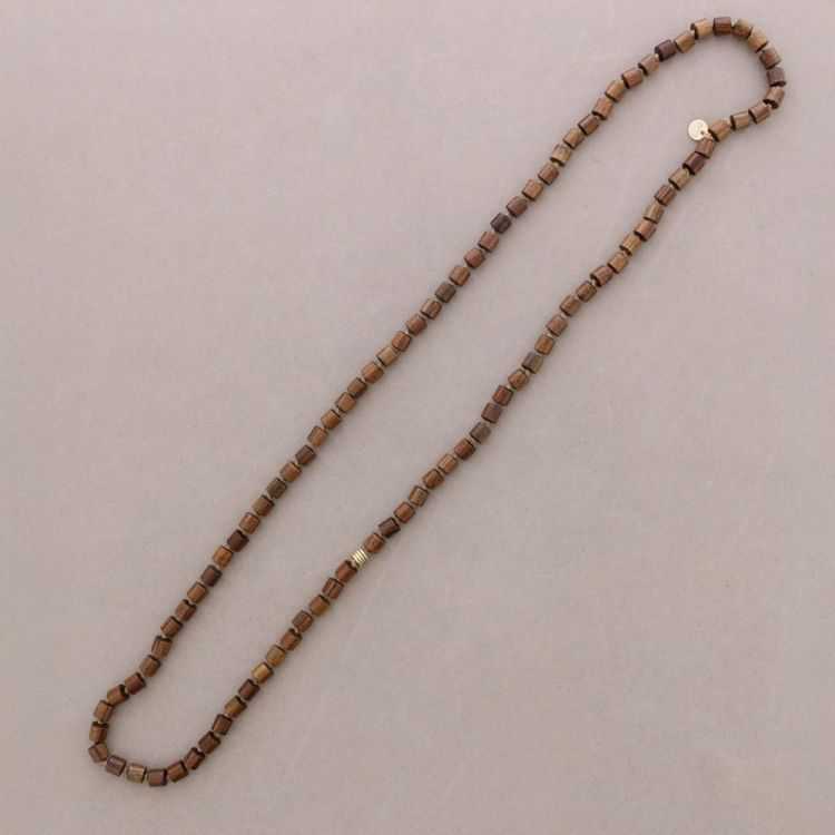 LONG WOODEN BEAD NECKLACE 100CM 2