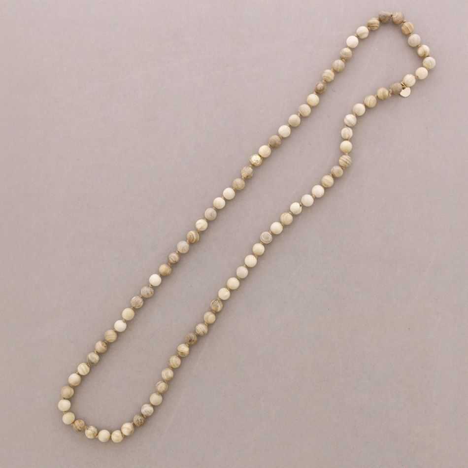LONG WOODEN BEAD NECKLACE 100CM