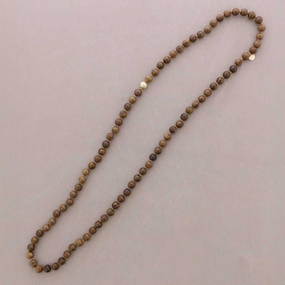 LONG WOODEN BEAD NECKLACE 100CM