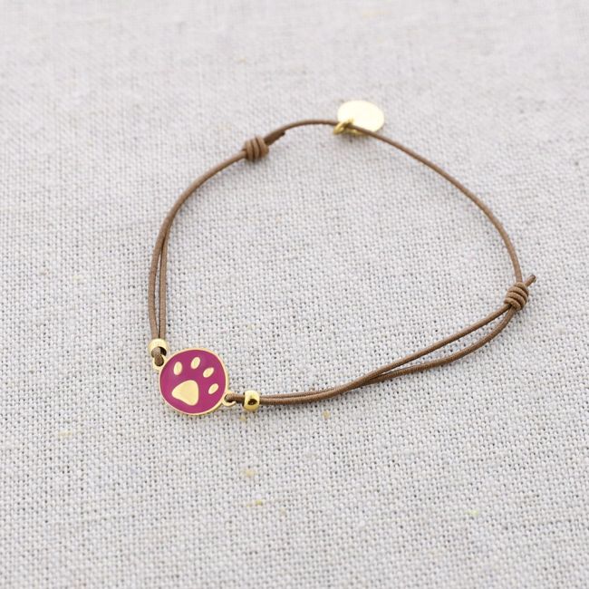 ELASTIC ENAMEL DOG FOOTPRINT STEEL BRACELET