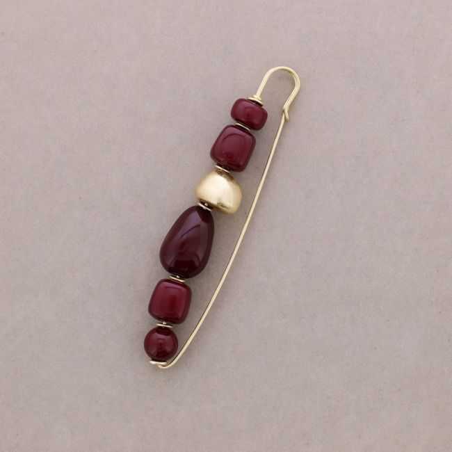 BROOCH PIN IRREGULAR BEADS RESIN