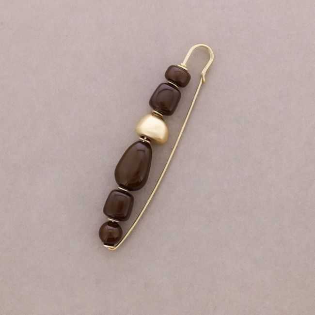 BROOCH PIN IRREGULAR BEADS RESIN