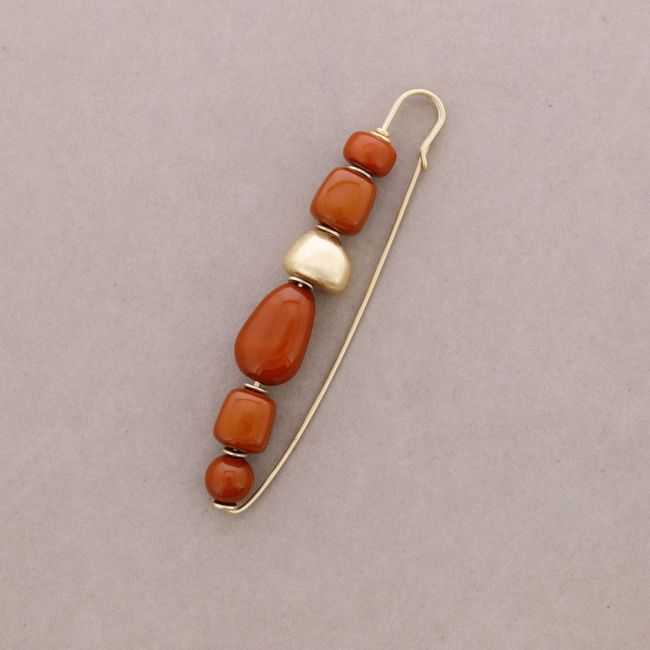 BROOCH PIN IRREGULAR BEADS RESIN