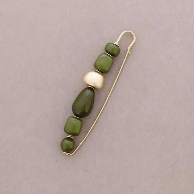 BROOCH PIN IRREGULAR BEADS RESIN