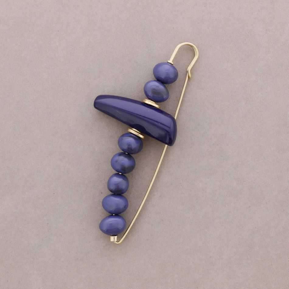 BROCHE ALFILER CUENTAS IRREGULARES RESINA