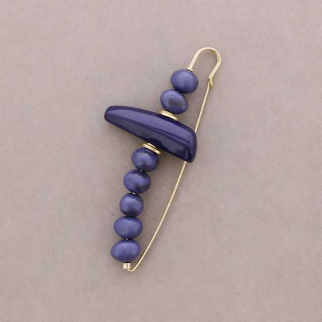 BROCHE ALFILER CUENTAS IRREGULARES RESINA