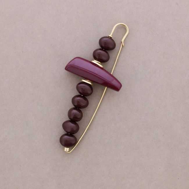 BROCHE ALFILER CUENTAS IRREGULARES RESINA