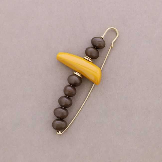 BROCHE ALFILER CUENTAS IRREGULARES RESINA