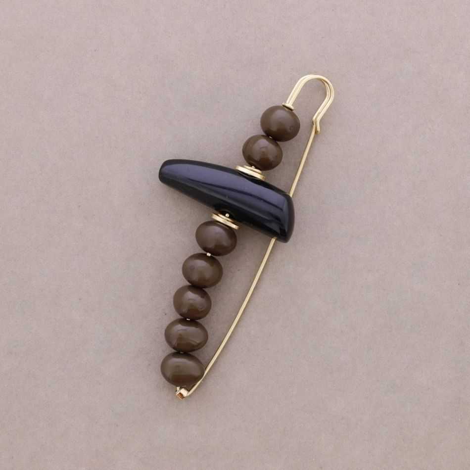 BROCHE ALFILER CUENTAS IRREGULARES RESINA