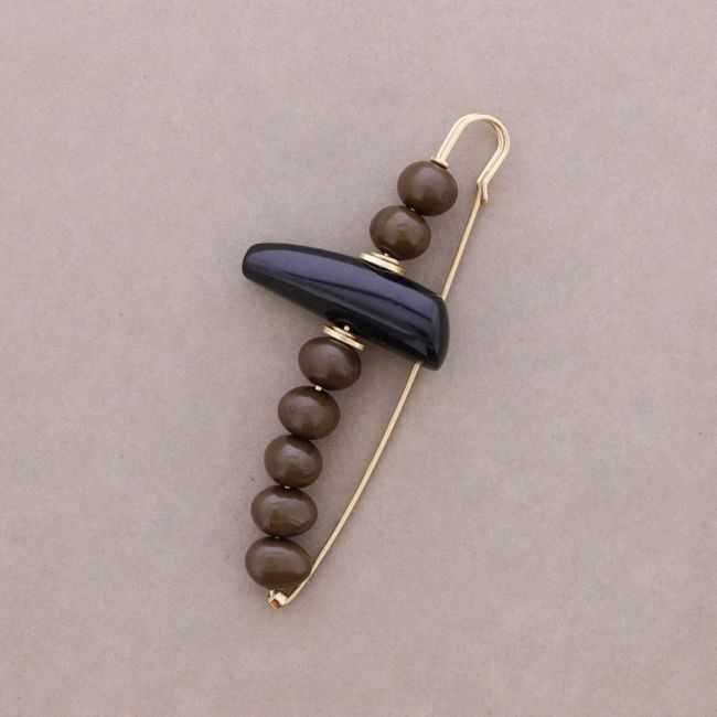 BROCHE ALFILER CUENTAS IRREGULARES RESINA