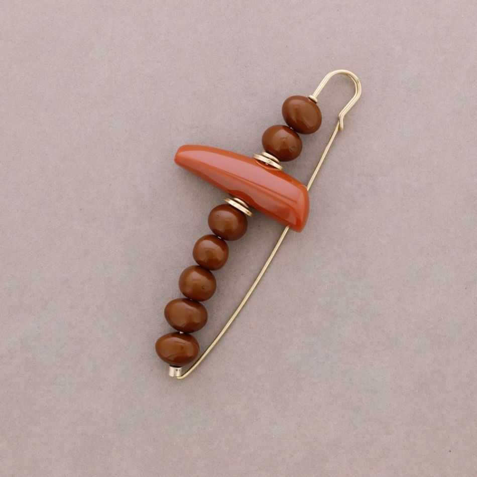 BROCHE ALFILER CUENTAS IRREGULARES RESINA