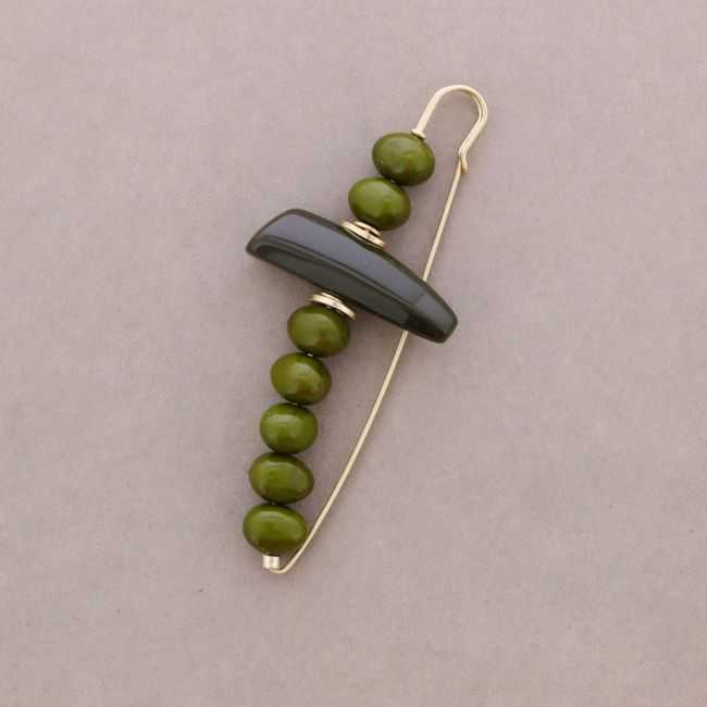 BROCHE ALFILER CUENTAS IRREGULARES RESINA