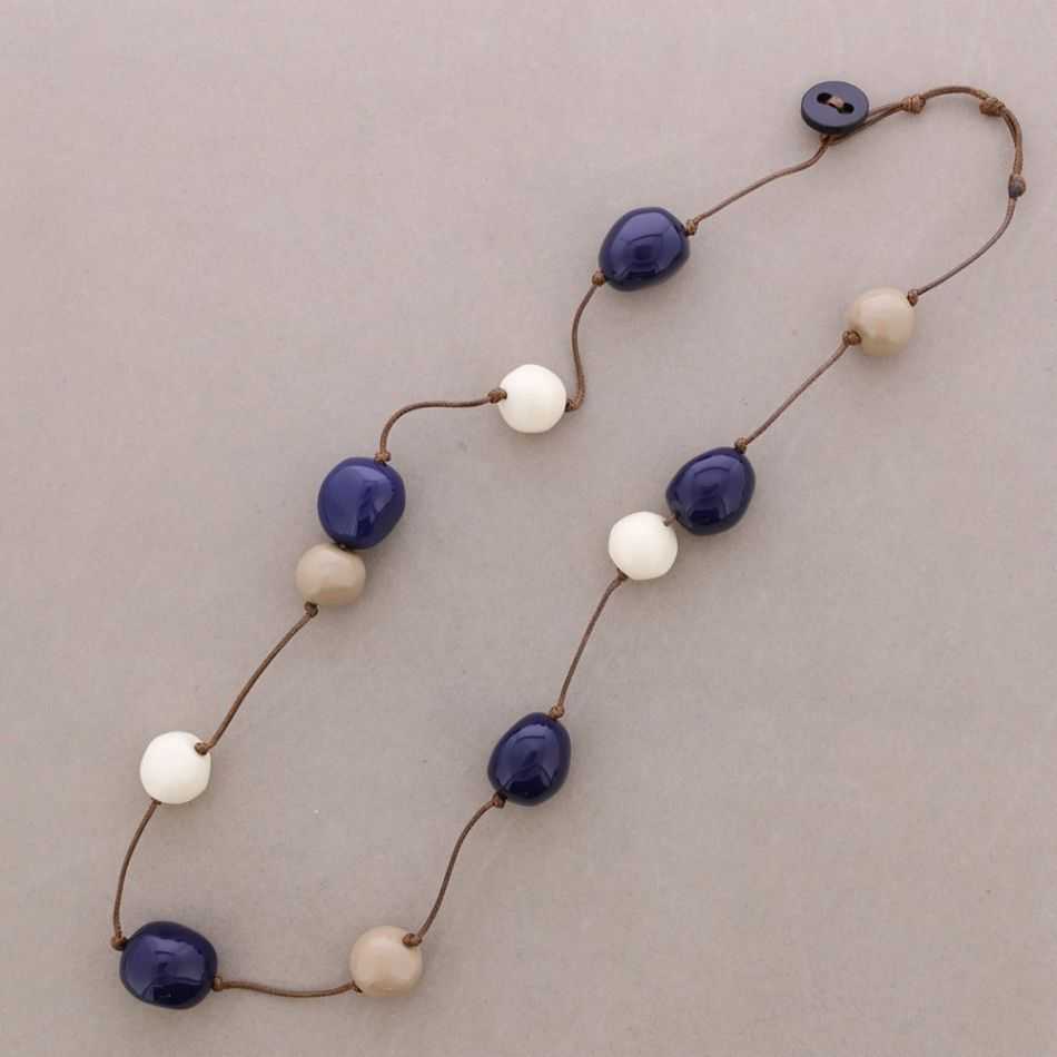 COLLAR LARGO CUENTAS BOLAS RESINA