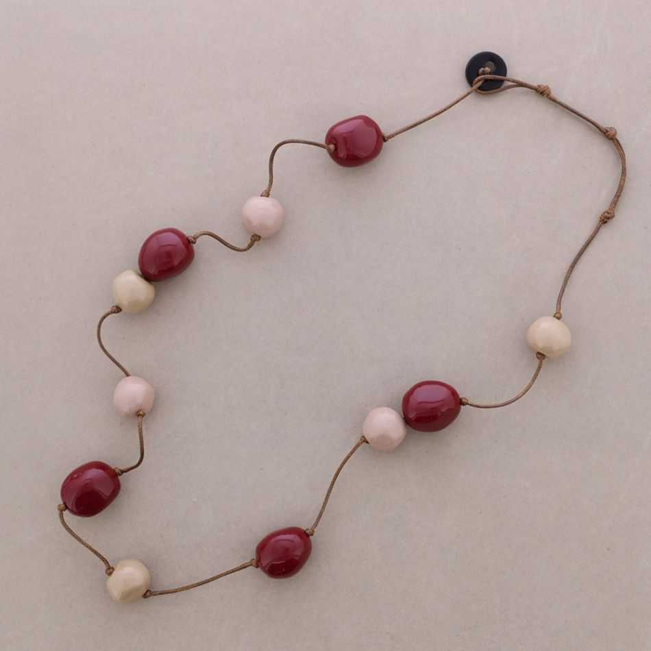 COLLAR LARGO CUENTAS BOLAS RESINA