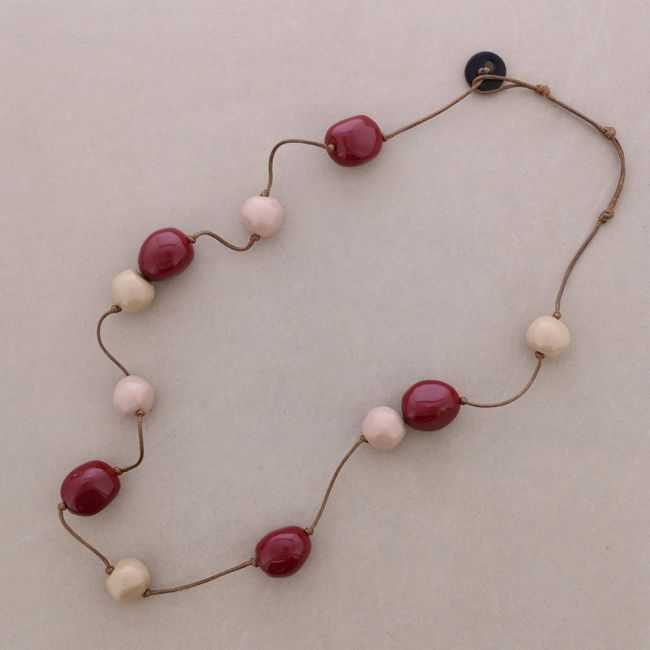 COLLAR LARGO CUENTAS BOLAS RESINA