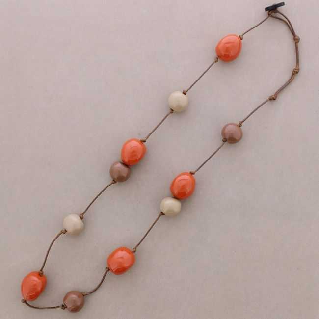 COLLAR LARGO CUENTAS BOLAS RESINA