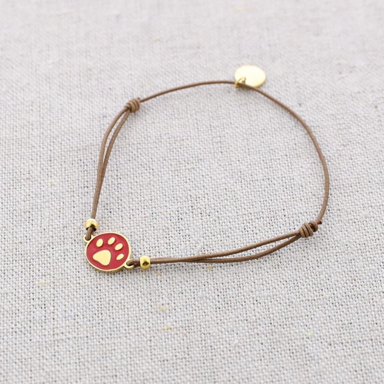 ELASTIC ENAMEL DOG FOOTPRINT STEEL BRACELET 2