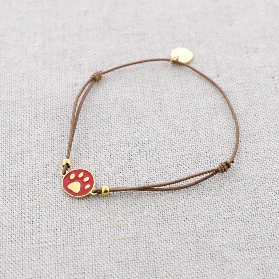 PULSERA ELÁSTICA ACERO HUELLA PERRITO ESMALTE