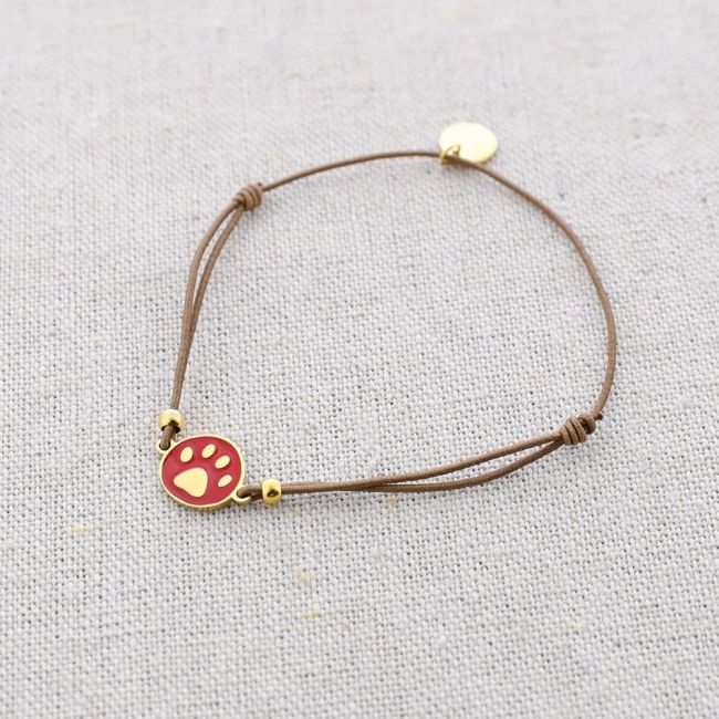 PULSERA ELÁSTICA ACERO HUELLA PERRITO ESMALTE