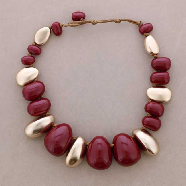 CHOKER WITH IRREGULAR BEADS AND RESIN