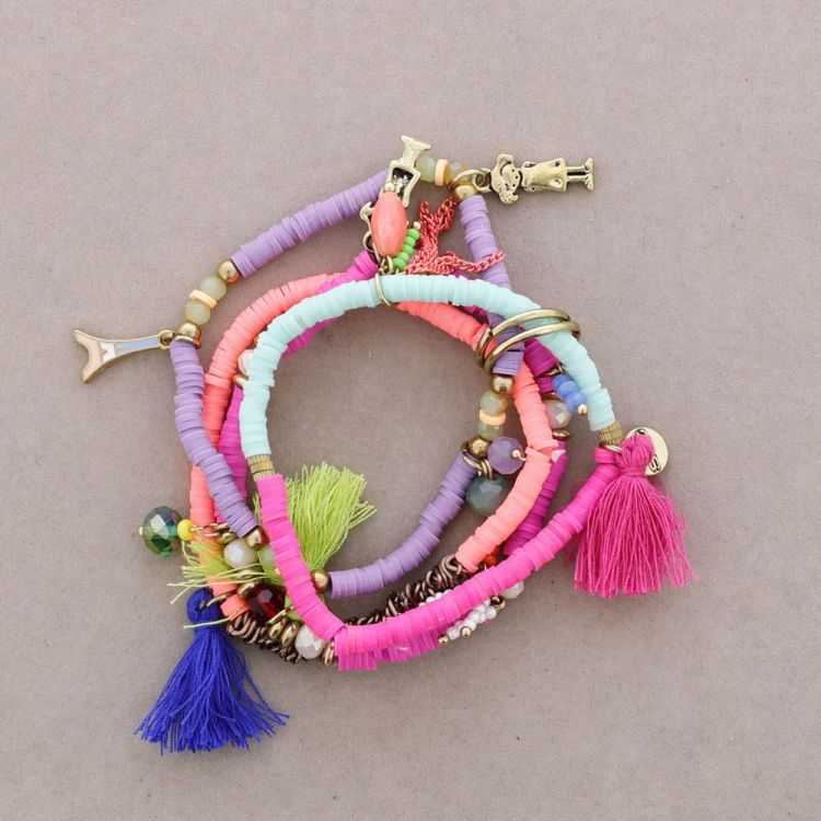 PULSERA 4 TIRAS CUENTAS