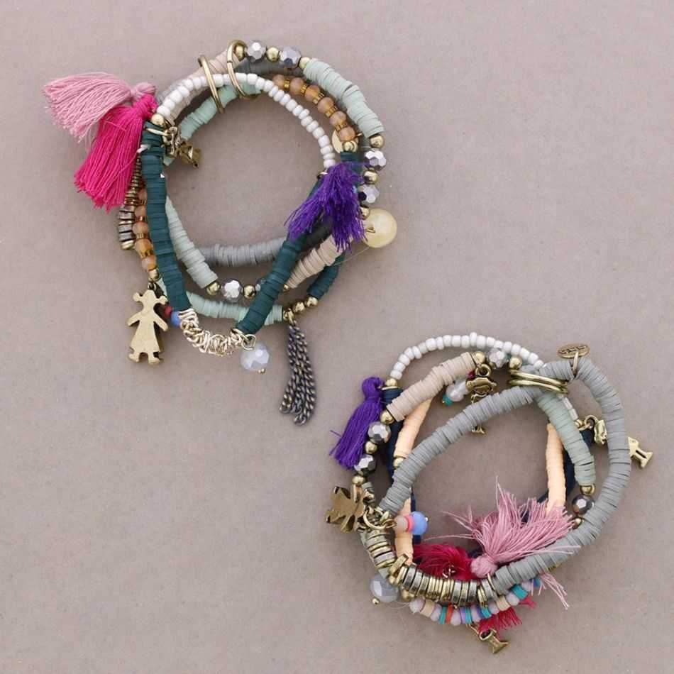 PULSERA 4 TIRAS CUENTAS