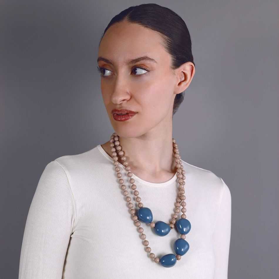 LONG NECKLACE RESIN BEADS 120CM