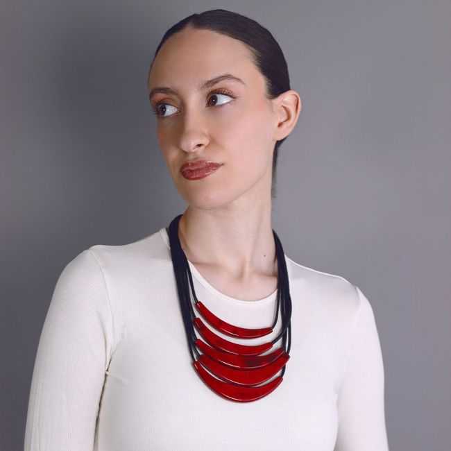 MULTI-STRAND CHOKER RESIN PENDANT