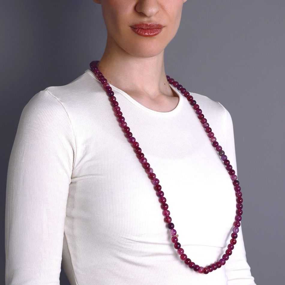 COLLAR LARGO ELÁSTICO CUENTAS BOLAS RESINA 100CM 10MM