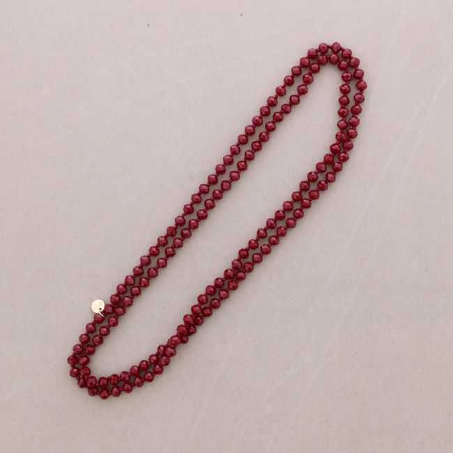 LONG NECKLACE WITH FACETED CRYSTAL BALL KNOTS 1.2M*8MM