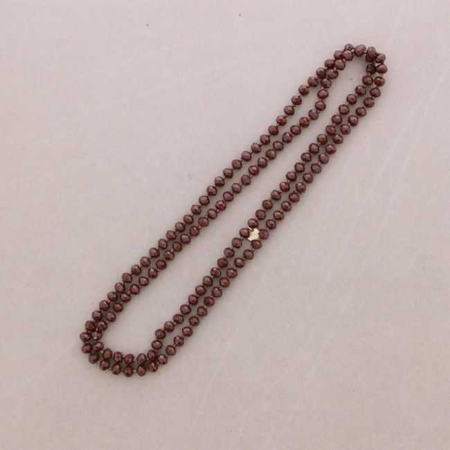 COLLAR LARGO NUDOS BOLAS CRISTALES FACETADOS 1,2M*8MM