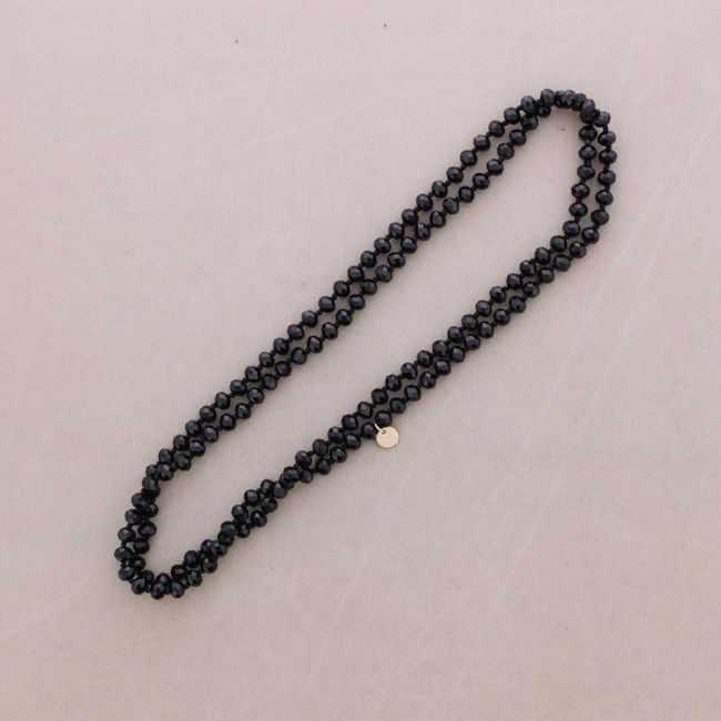 COLLAR LARGO NUDOS BOLAS CRISTALES FACETADOS 1,2M*8MM