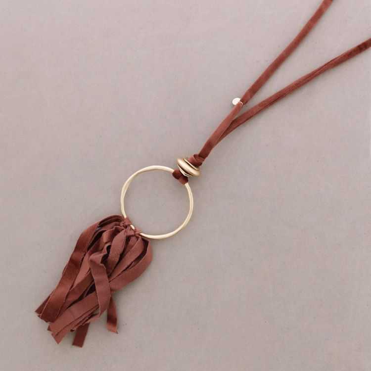LONG FRINGED VELVET NECKLACE