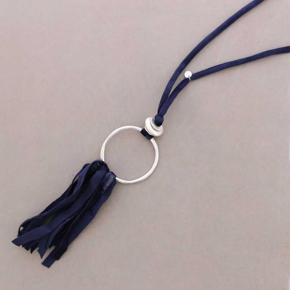 LONG FRINGED VELVET NECKLACE