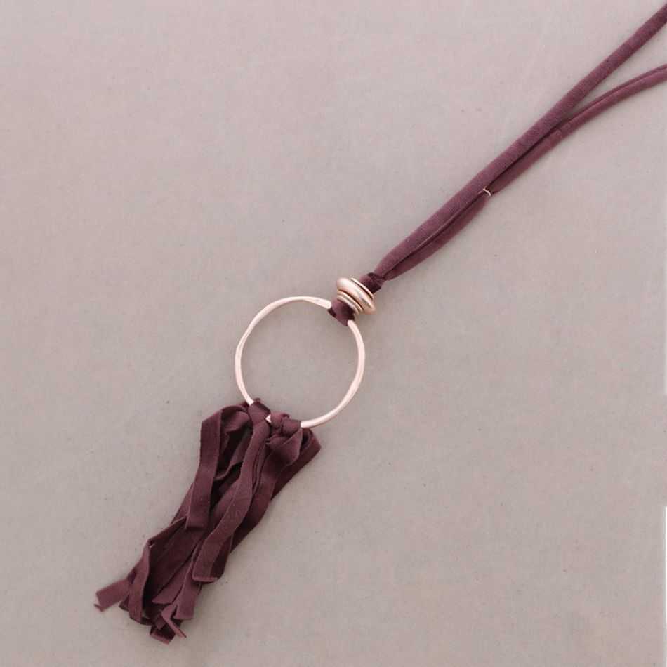 LONG FRINGED VELVET NECKLACE