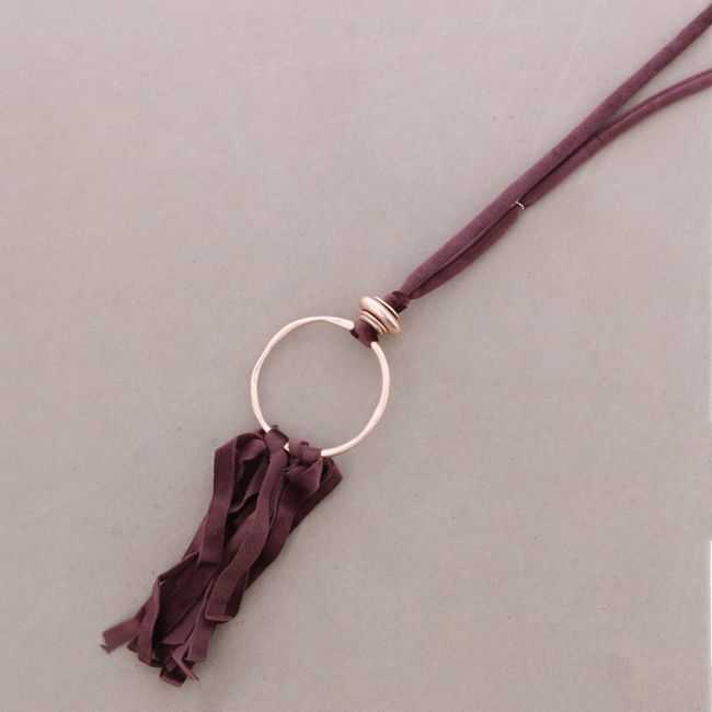 LONG FRINGED VELVET NECKLACE